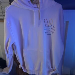 Pink adidas peace sign hoodie